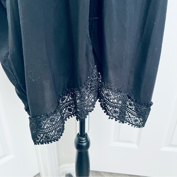 Black Open Front Lightweight Cardigan Tatted Lace Top Size XL - Picture 4 of 7